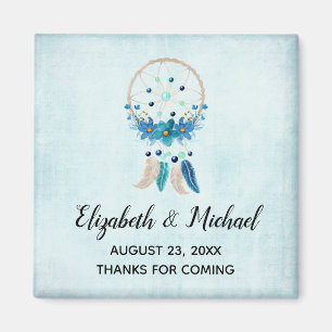Blue Dreamweaver Stylish Boho Design Wedding Magneet