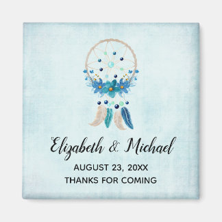 Blue Dreamweaver Stylish Boho Design Wedding Magneet