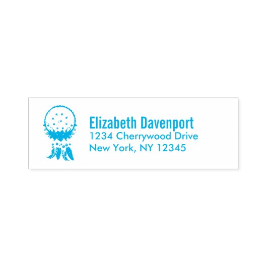 Blue Dreamweaver Stylish Boho Design Zelfinktende Stempel (Design)
