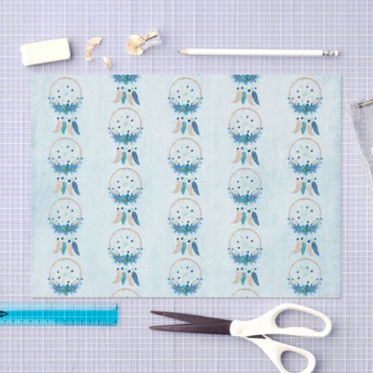 Blue Dreamweaver Stylish Boho Pattern Tissuepapier (Craft)