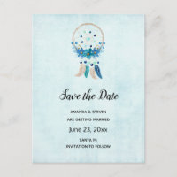 Blue Dreamweaver Stylish Boho Save the Date