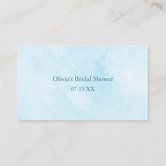 Blue Dreamy raden hoeveel kussen bruids spel Informatiekaartje (Achterkant)