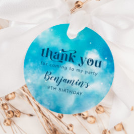 Blue Dreamy Sky verjaardagsfeestje Bedankjes Labels