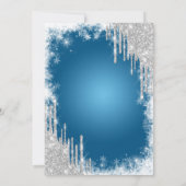 Blue Dress Glitter Drift Quinceañera Kaart (Achterkant)