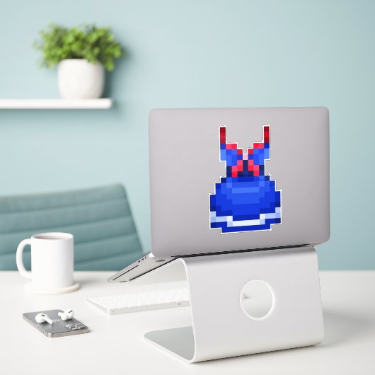 Blue Dress Sticker (Laptop op bureau)