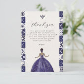 Blue Dress Wall Tegels Quinceañera Bedankkaart (Staand voorkant)