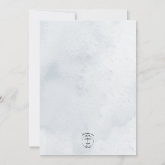 Blue Dried Boho Flowers Blue Wedding Uitnodiging (Achterkant)