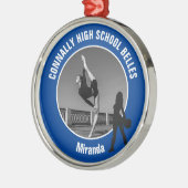 Blue Drill Team Photo High School Dancer Christmas Metalen Ornament (Links)