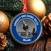 Blue Drill Team Photo High School Dancer Christmas Metalen Ornament
