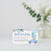 Blue Drive Through Boy Baby shower Boeken voor Bab Informatiekaartje (Staand voorkant)