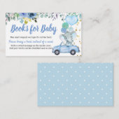 Blue Drive Through Boy Baby shower Boeken voor Bab Informatiekaartje (Voorkant / Achterkant)