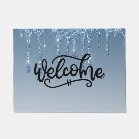 Blue Driving Glitter Welkom Deurmat (Voorkant)