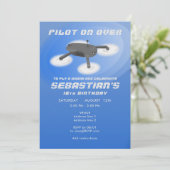 Blue Drone Racing RC Luchtvoertuig Verjaardag Kaart (Staand voorkant)