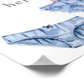 Blue Drop Your Panties Here lingerie douchebord Poster (Hoek)