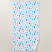 Blue drops water Minimalist Modern. Strandlaken (Voorkant)