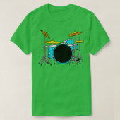 Blue Drum Kit drummer muzikant T-shirt (Design voorkant)