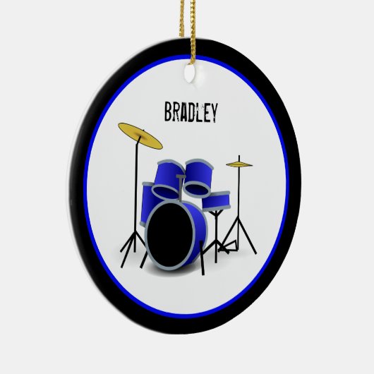 Blue Drum Set Custom Keramisch Ornament (Rechts)