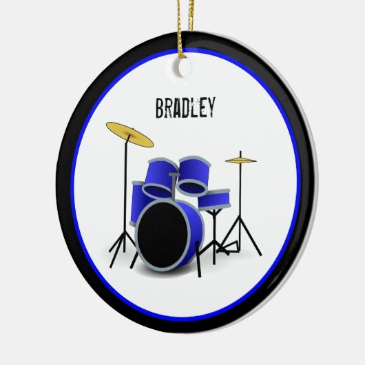Blue Drum Set Custom Keramisch Ornament (Links)