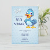 Blue Duck Baby shower Invitation Kaart (Staand voorkant)