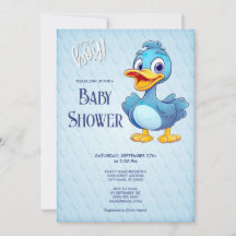 Blue Duck Baby shower Invitation