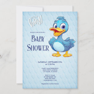 Blue Duck Baby shower Invitation Kaart