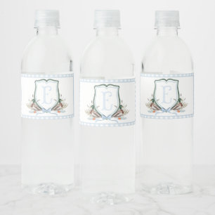 Blue Duck Baby shower Waterflesetiketten Waterfles Etiket