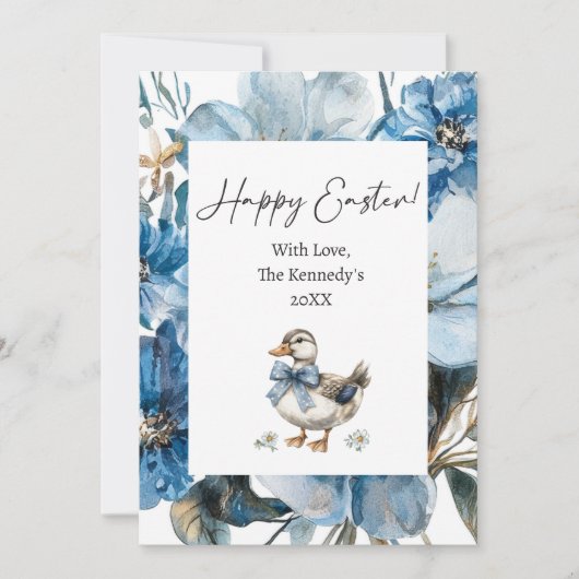Blue Duck Easter Feestdagenkaart (Voorkant)