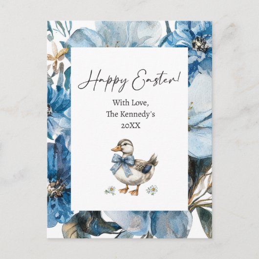 Blue Duck Easter Feestdagenkaart (Voorkant)