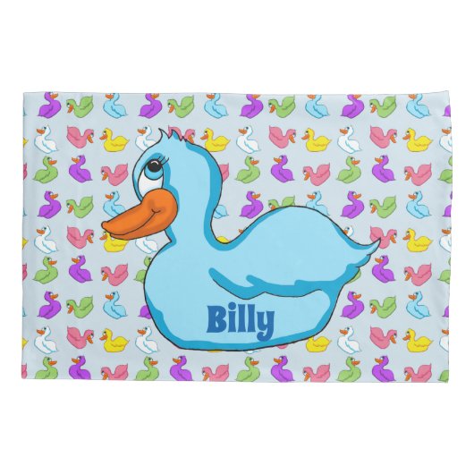 Blue Duck Kussen Hoesje Kussensloop (Achterkant)