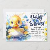 Blue Duckling Baby shower uitnodiging (Voorkant)