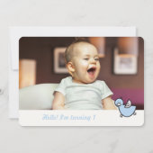 Blue Ducks Big One Boy's 1e verjaardagsfeestfoto Kaart (Achterkant)