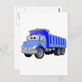 Blue Dump Truck Cartoon Briefkaart (Voorkant / Achterkant)