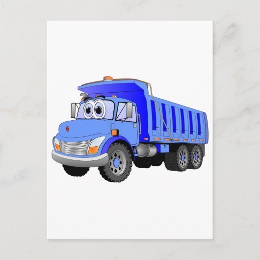 Blue Dump Truck Cartoon Briefkaart (Voorkant)