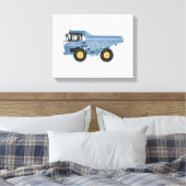 Blue Dump Truck Construction Vehicle Canvas Afdruk (Insitu (Slaapkamer))