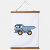 Blue Dump Truck Construction Vehicle Decor Hangend Wandkleed (Voorkant)