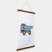 Blue Dump Truck Construction Vehicle Decor Hangend Wandkleed (Gebogen)
