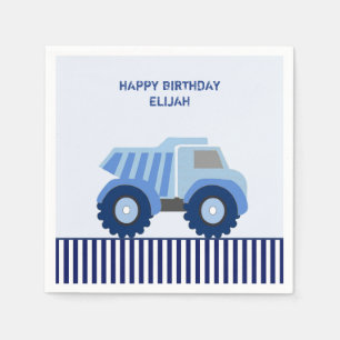 Blue Dump Truck Custom Kind Birthday Servet