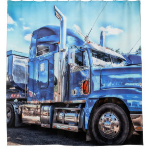 Blue Dump Truck Douchegordijn