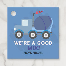 Blue Dump Truck Hearts Valentijnse Labels Gift
