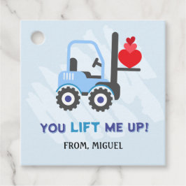 Blue Dump Truck Hearts Valentijnse Labels Gift