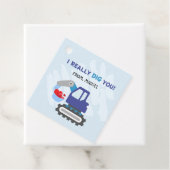 Blue Dump Truck Hearts Valentijnse Labels Gift (In situ)