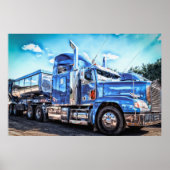 Blue Dump Truck Poster (Voorkant)
