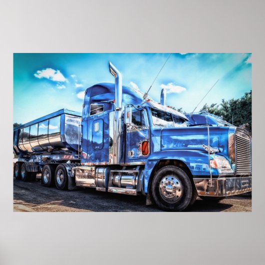 Blue Dump Truck Poster (Voorkant)