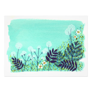 Blue Dusk Dreamscape Tuin Landschap Scène Foto Afdruk