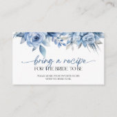 Blue Dusty Floral Vrijgezellenfeest Breng een rece Informatiekaartje (Voorkant)