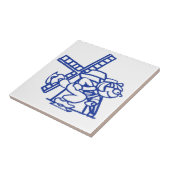 Blue Dutch Boy Windmill Tegeltje (Zijkant)