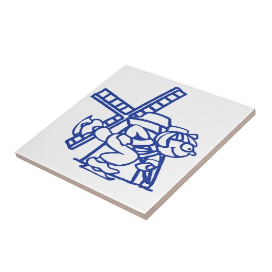 Blue Dutch Boy Windmill Tegeltje (Zijkant)