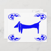 Blue Dutch Dachshund Abstract Briefkaart (Voorkant / Achterkant)