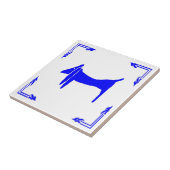 Blue Dutch Dachshund Abstract Tegeltje (Zijkant)