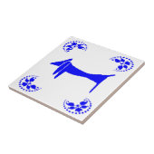 Blue Dutch Dachshund Abstract Tegeltje (Zijkant)